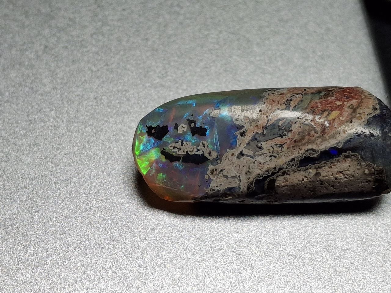 Smiley face opal – one of the first opals I ever cut
